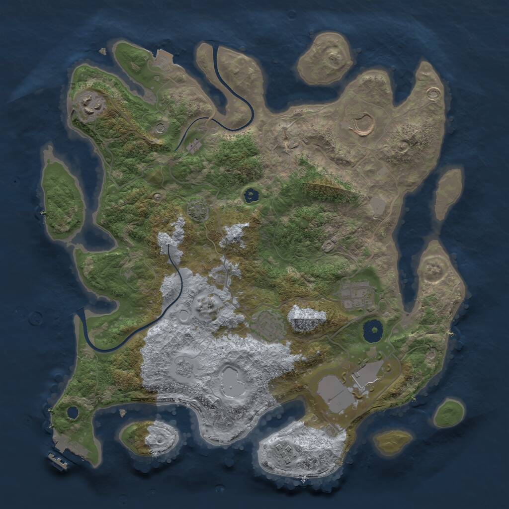 Rust Map: Procedural Map, Size: 3500, Seed: 31590101, 11 Monuments