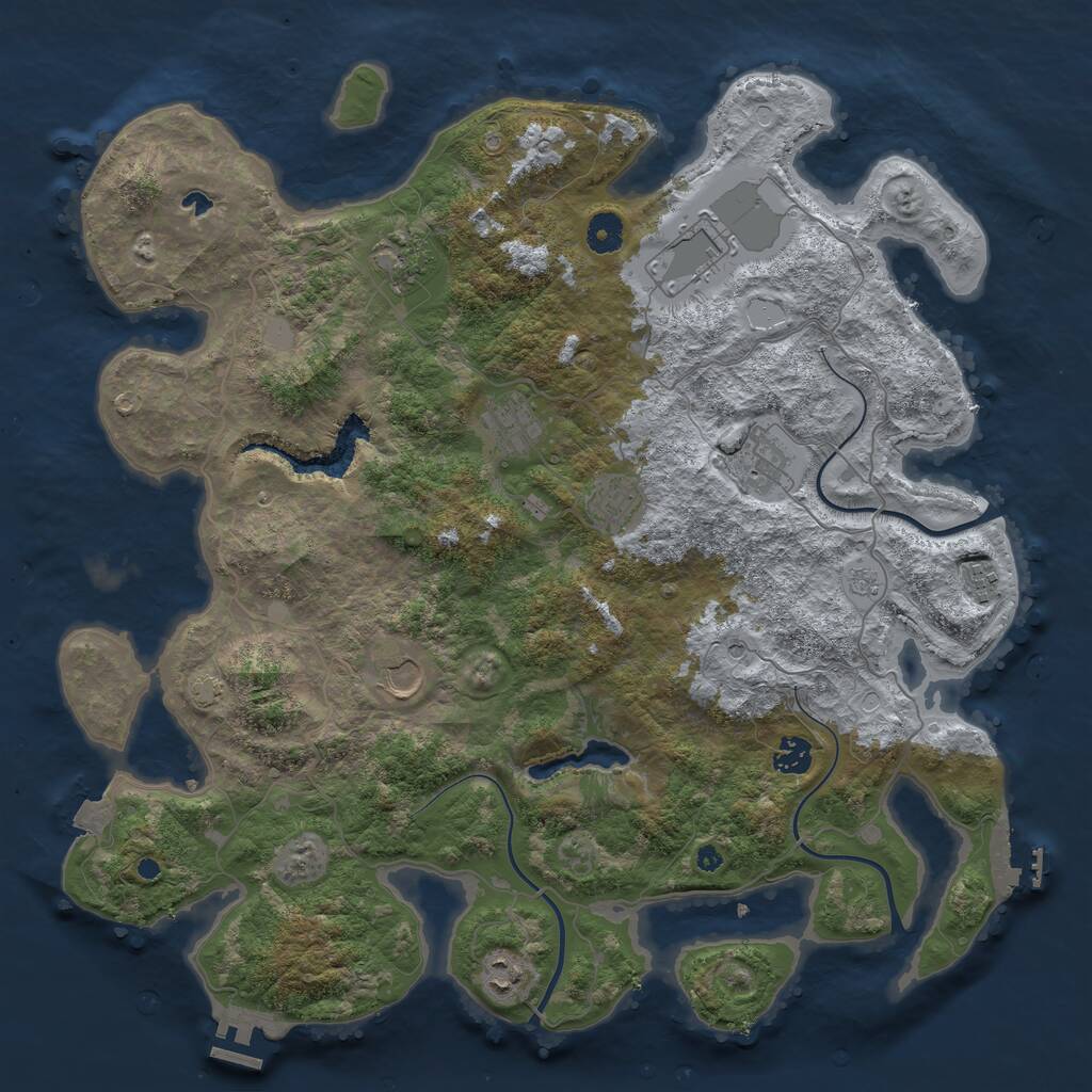 Rust Map: Procedural Map, Size: 4200, Seed: 546, 15 Monuments