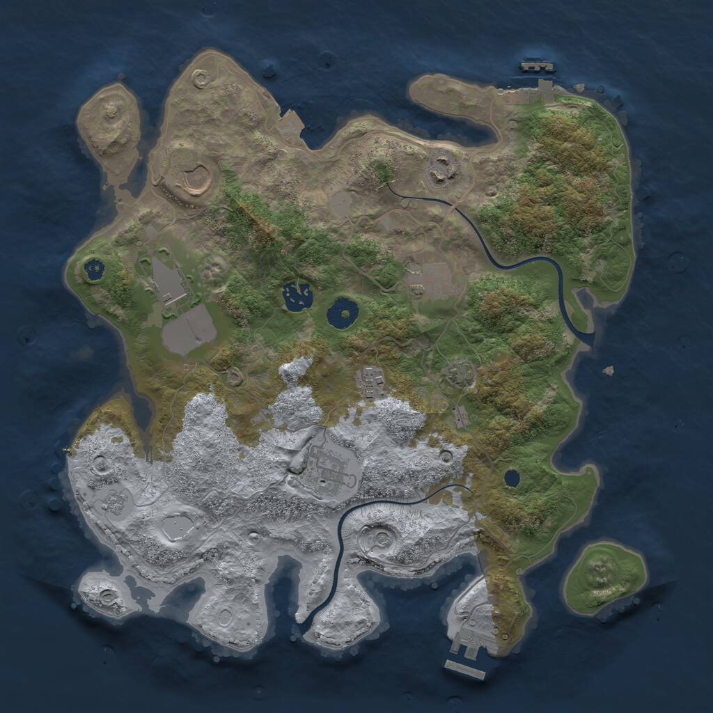 Rust Map: Procedural Map, Size: 3500, Seed: 1099337139, 13 Monuments