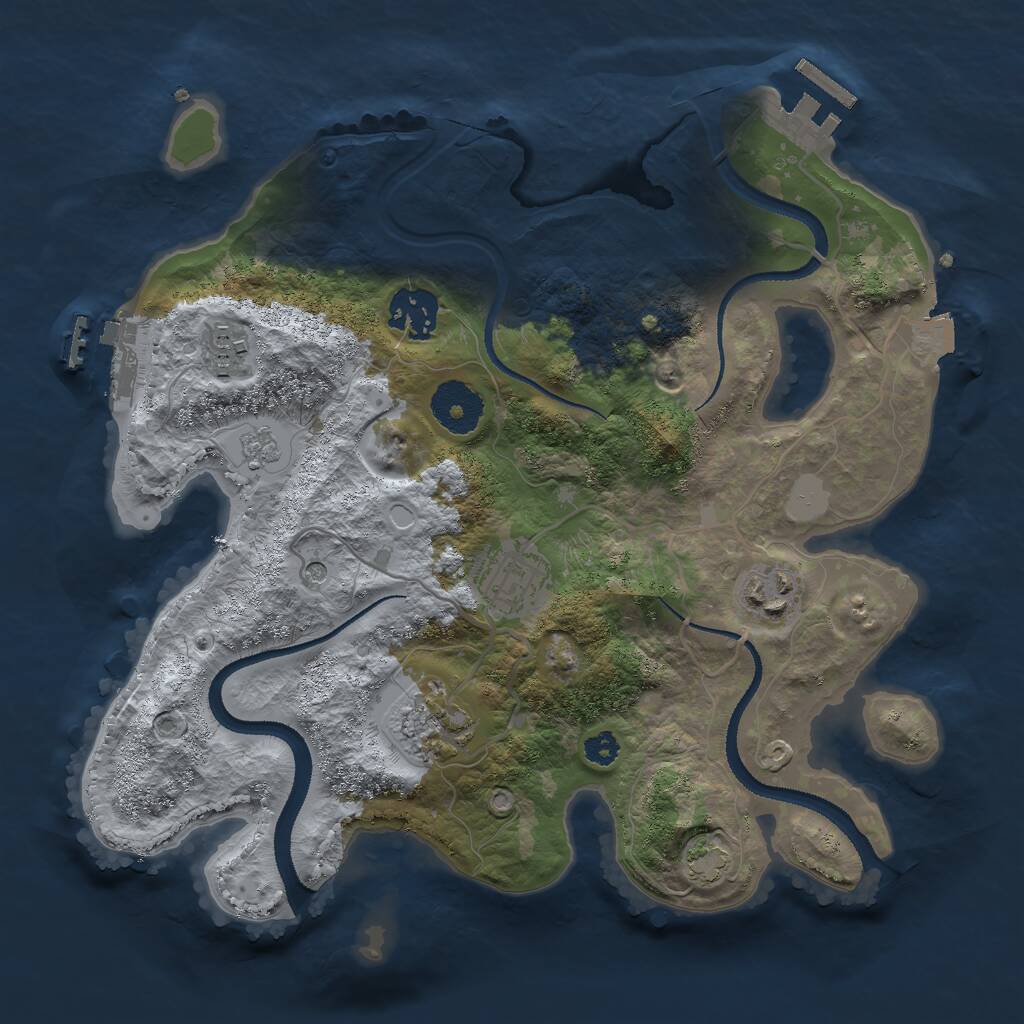 Rust Map: Procedural Map, Size: 3000, Seed: 95626, 11 Monuments