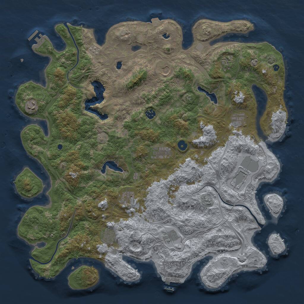 Rust Map: Procedural Map, Size: 4750, Seed: 669669226, 17 Monuments