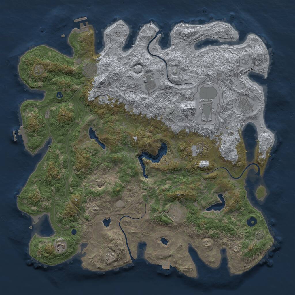 Rust Map: Procedural Map, Size: 4500, Seed: 478321, 14 Monuments