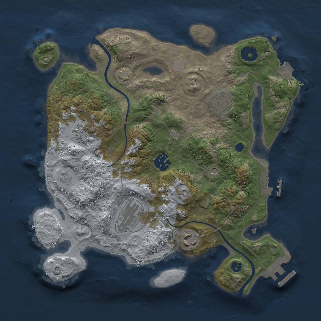 Rust Map: Procedural Map, Size: 3000, Seed: 929292, 11 Monuments
