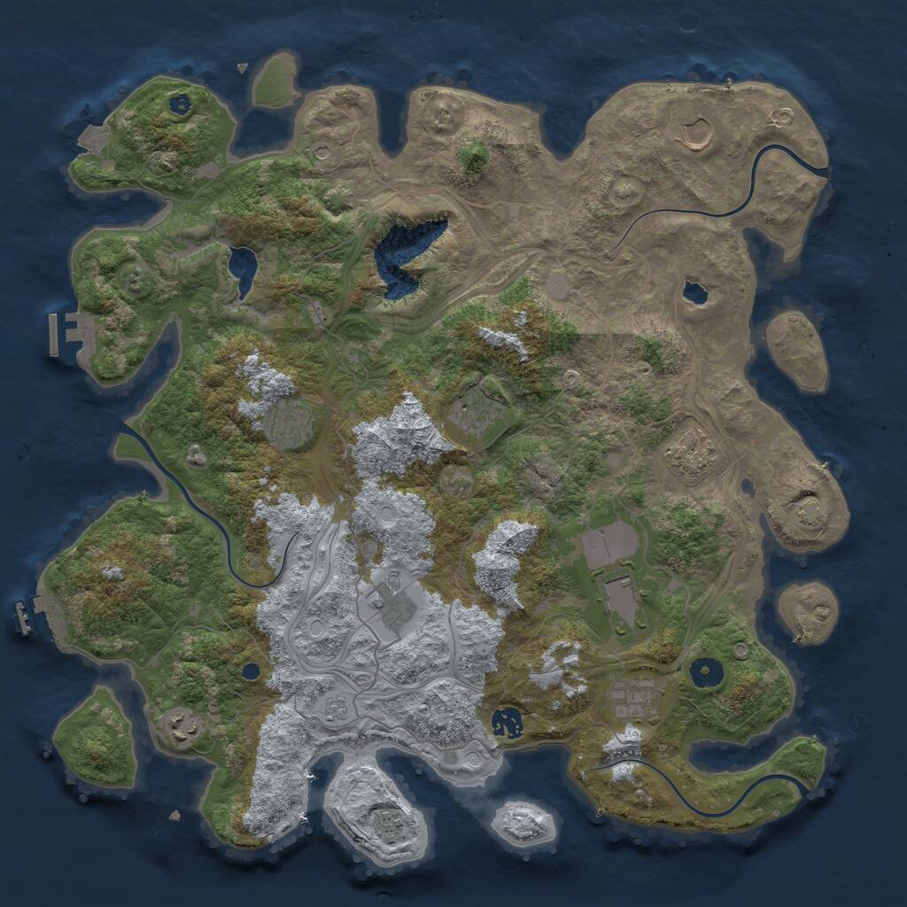 Rust Map: Procedural Map, Size: 4250, Seed: 572428746, 16 Monuments