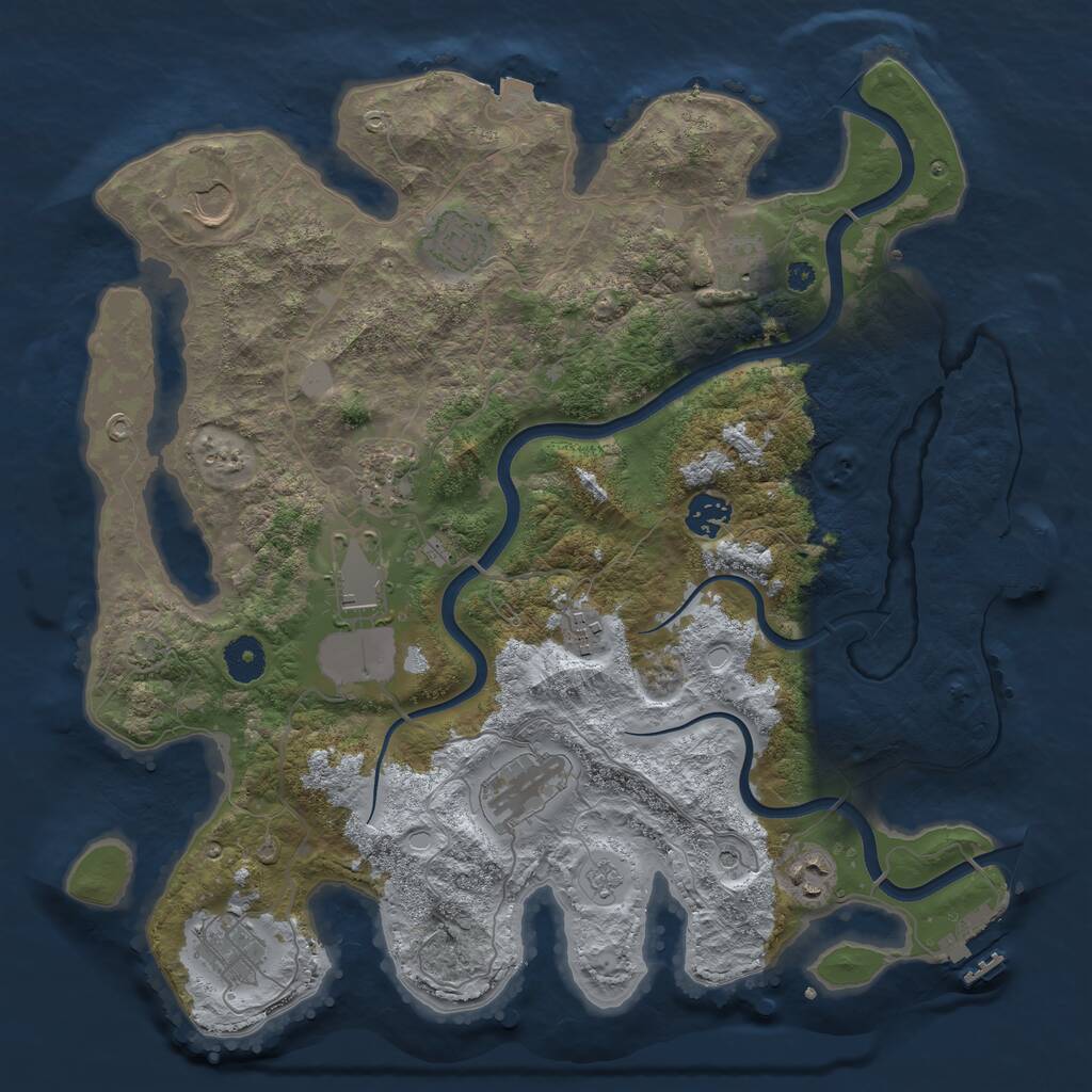 Rust Map: Procedural Map, Size: 3750, Seed: 1881832701, 16 Monuments