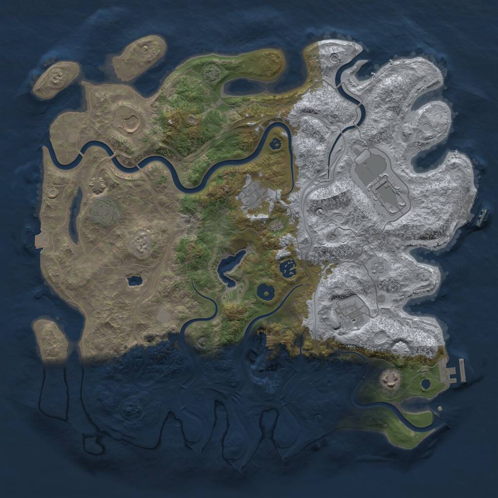 Rust Map: Procedural Map, Size: 4250, Seed: 984532653, 13 Monuments