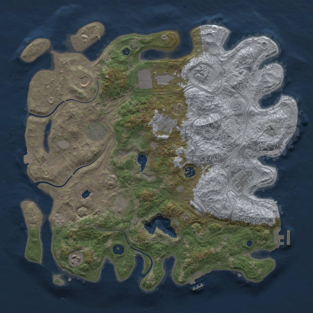 Rust Map: Procedural Map, Size: 4250, Seed: 984532653, 16 Monuments