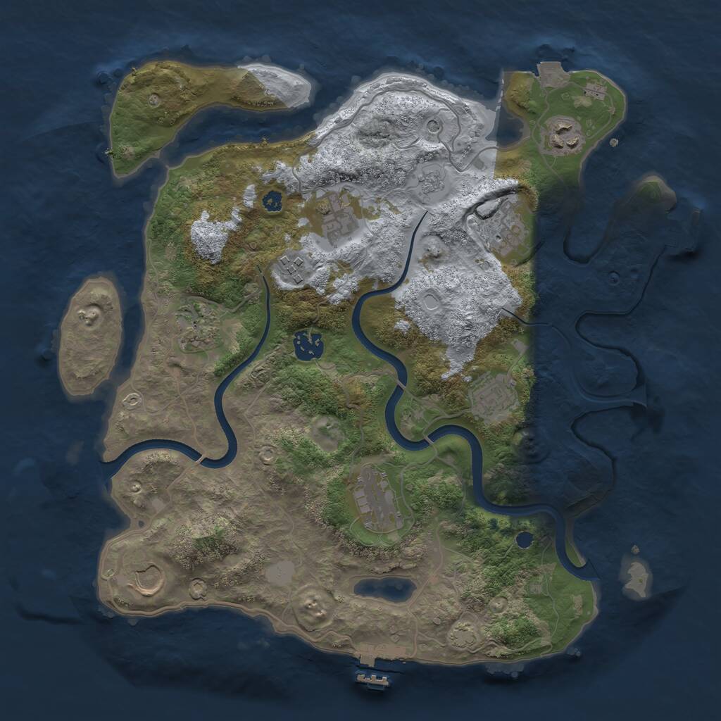 Rust Map: Procedural Map, Size: 3500, Seed: 522252623, 15 Monuments