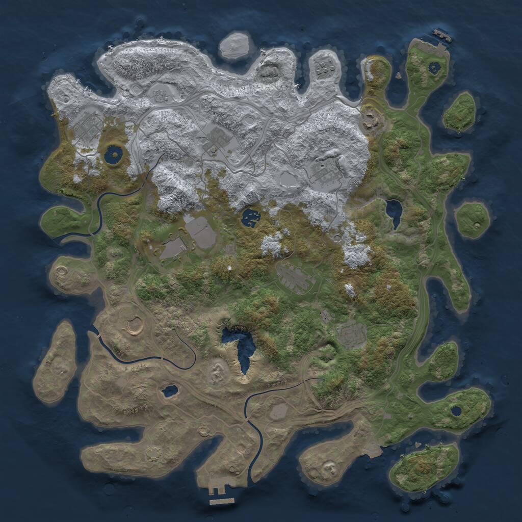 Rust Map: Procedural Map, Size: 4250, Seed: 751513887, 16 Monuments