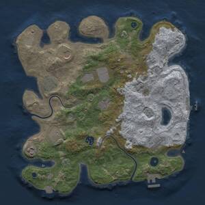 Thumbnail Rust Map: Procedural Map, Size: 3500, Seed: 1270962372, 16 Monuments