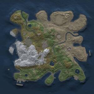 Thumbnail Rust Map: Procedural Map, Size: 3000, Seed: 1613081081, 11 Monuments