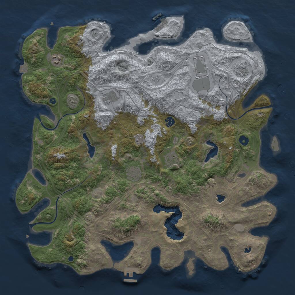 Rust Map: Procedural Map, Size: 4500, Seed: 182031979, 14 Monuments
