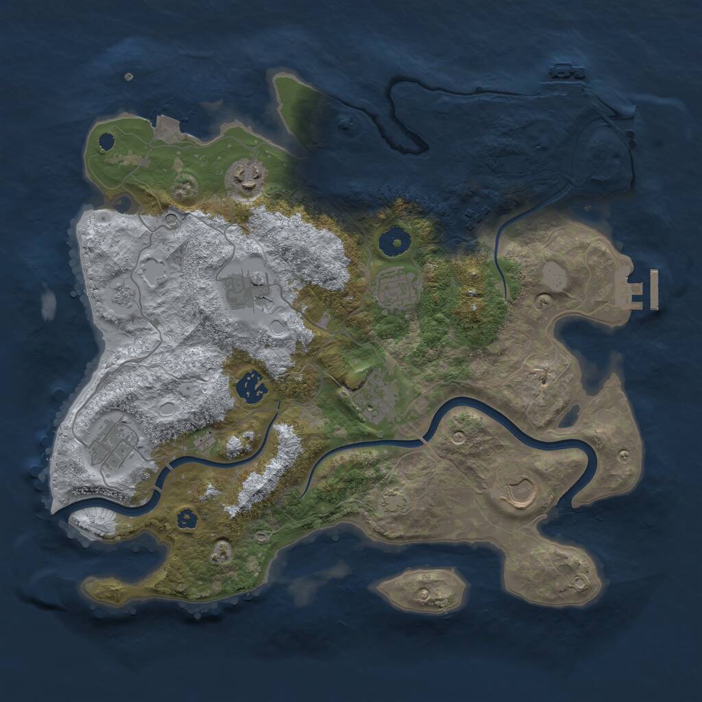 Rust Map: Procedural Map, Size: 3500, Seed: 739806717, 14 Monuments