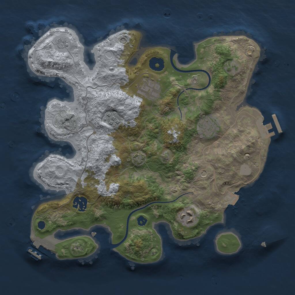 Rust Map: Procedural Map, Size: 3000, Seed: 28467, 11 Monuments