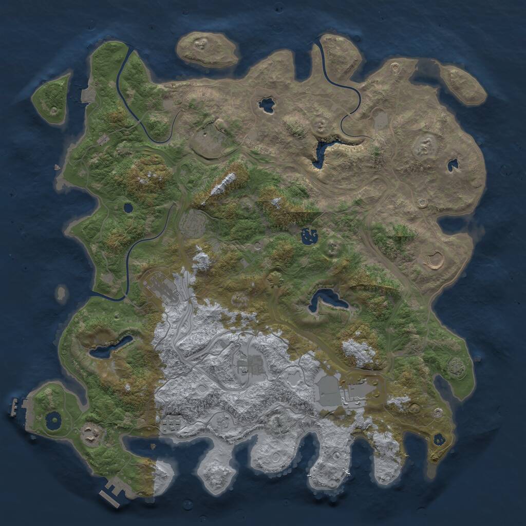 Rust Map: Procedural Map, Size: 4500, Seed: 1237903120, 15 Monuments