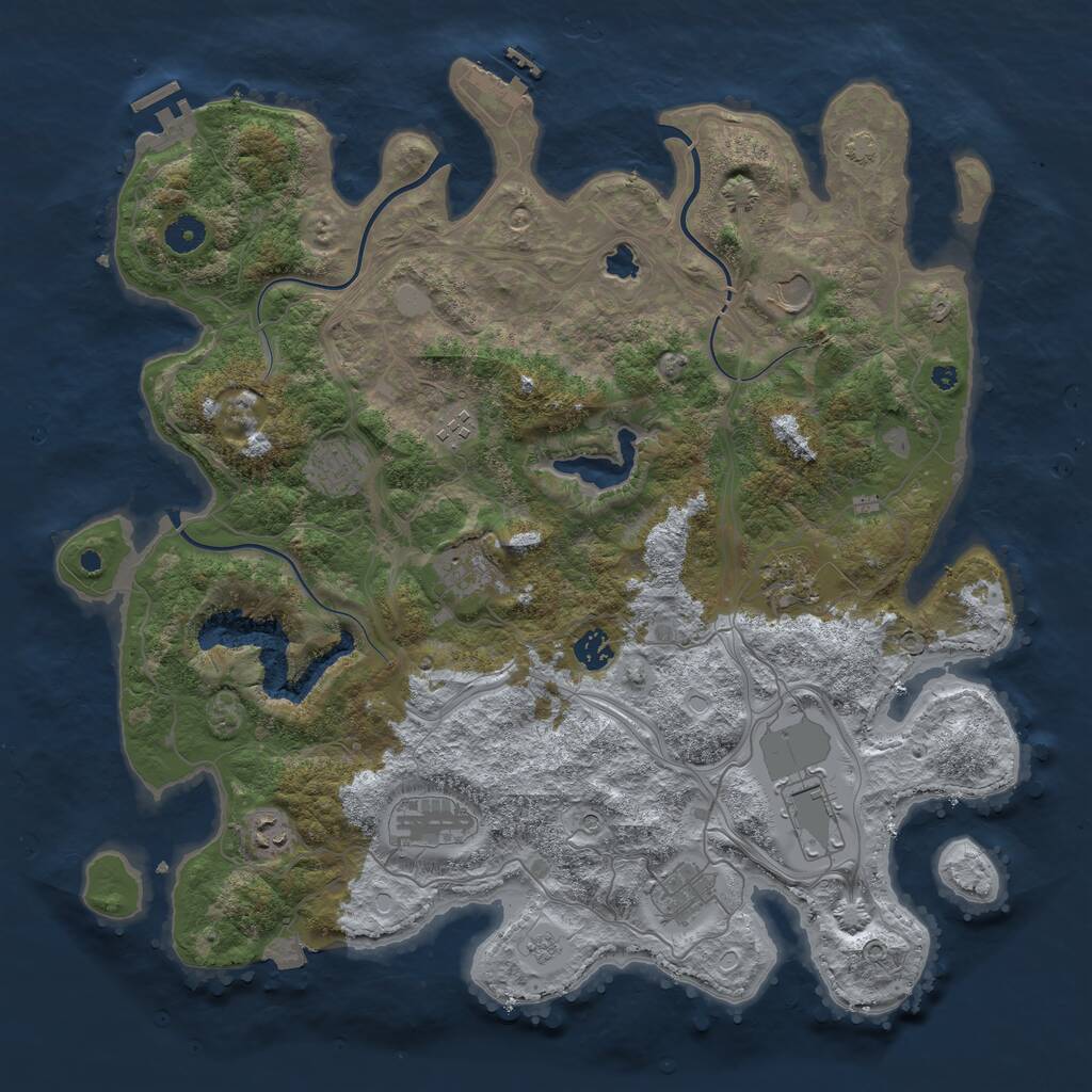 Rust Map: Procedural Map, Size: 4250, Seed: 212121, 16 Monuments