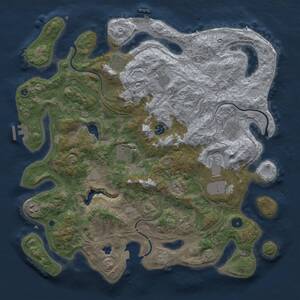 Thumbnail Rust Map: Procedural Map, Size: 4250, Seed: 147652, 15 Monuments