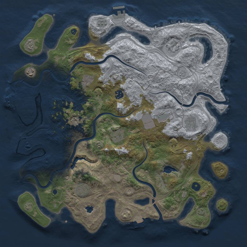 Rust Map: Procedural Map, Size: 4250, Seed: 147652, 15 Monuments