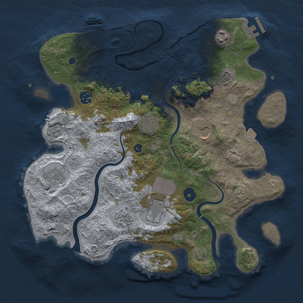Rust Map: Procedural Map, Size: 3500, Seed: 903846, 14 Monuments