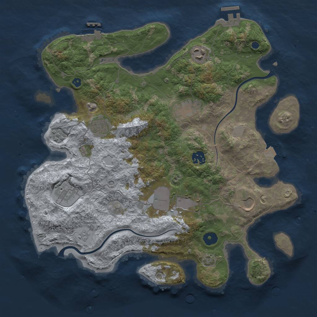 Rust Map: Procedural Map, Size: 3500, Seed: 903846, 14 Monuments