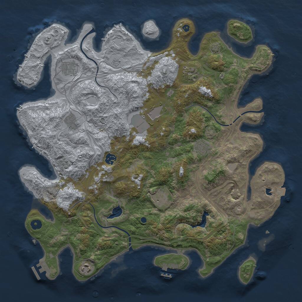 Rust Map: Procedural Map, Size: 4250, Seed: 723420348, 15 Monuments