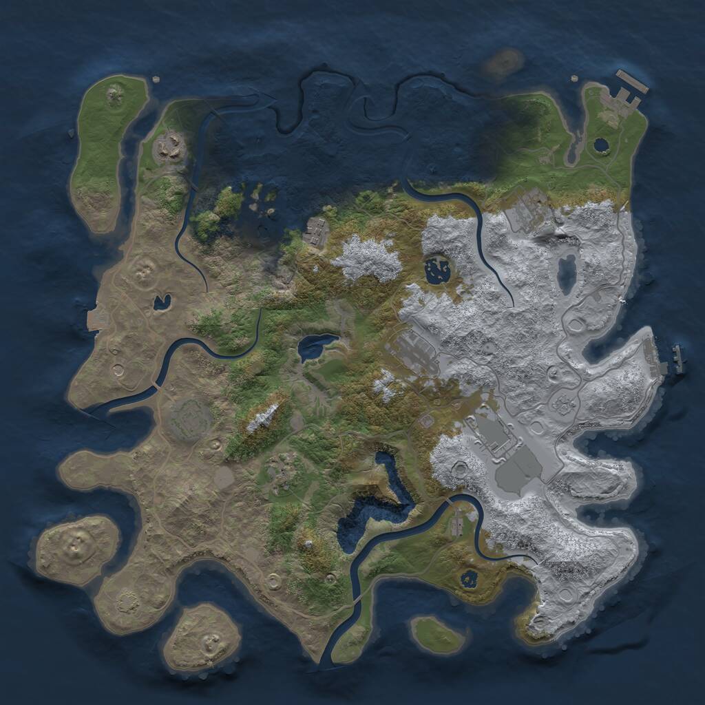 Rust Map: Procedural Map, Size: 4000, Seed: 241825, 15 Monuments