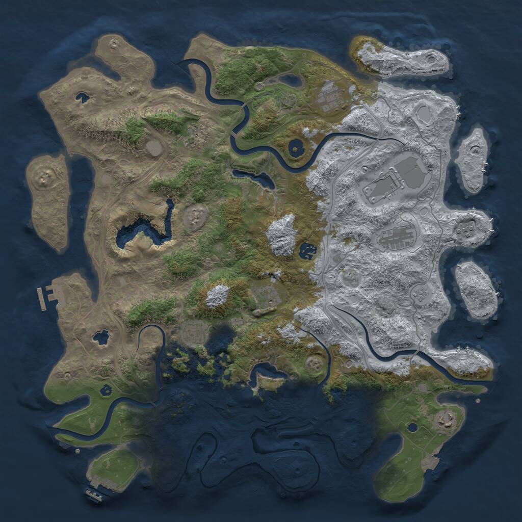 Rust Map: Procedural Map, Size: 4500, Seed: 1437357198, 15 Monuments