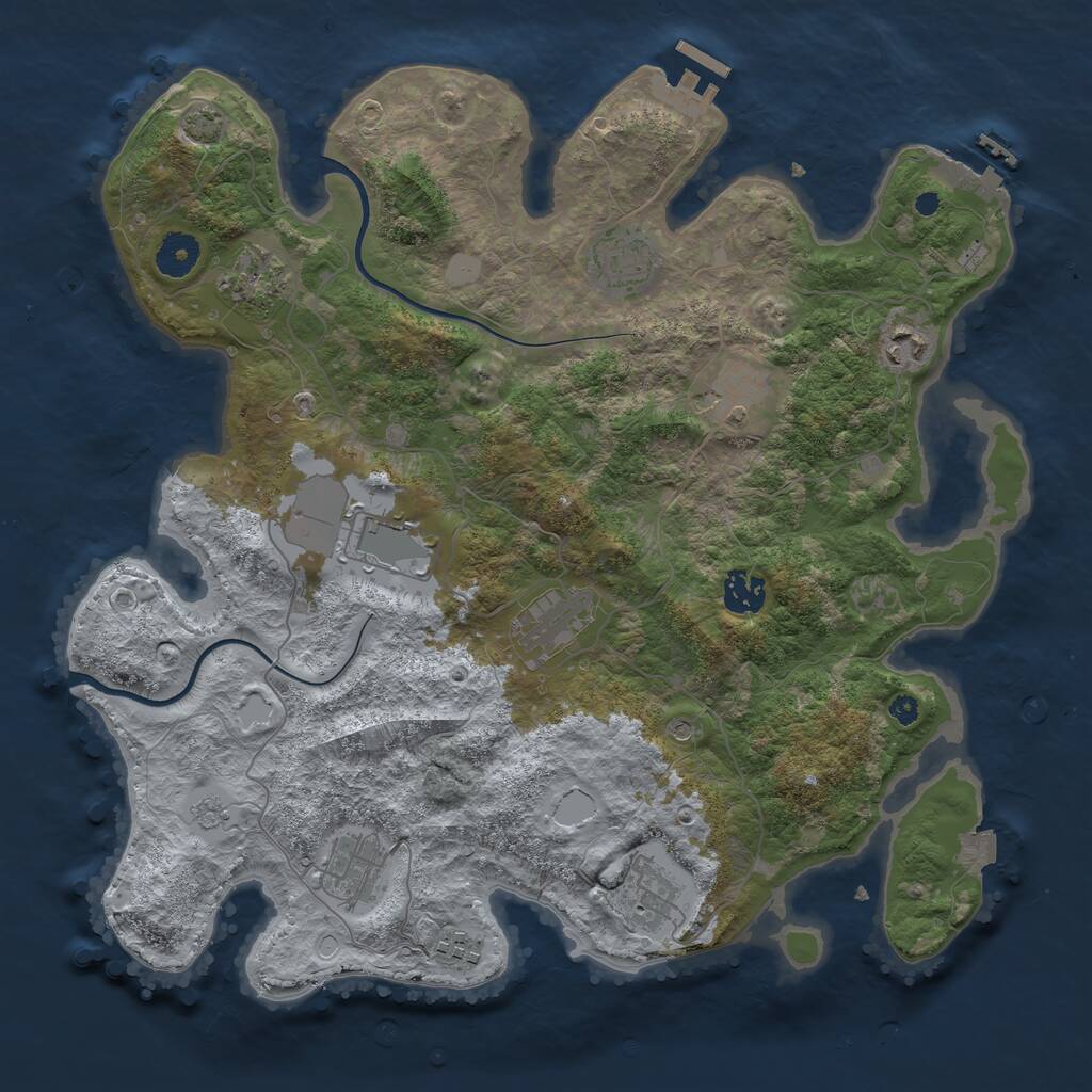 Rust Map: Procedural Map, Size: 3750, Seed: 94, 16 Monuments