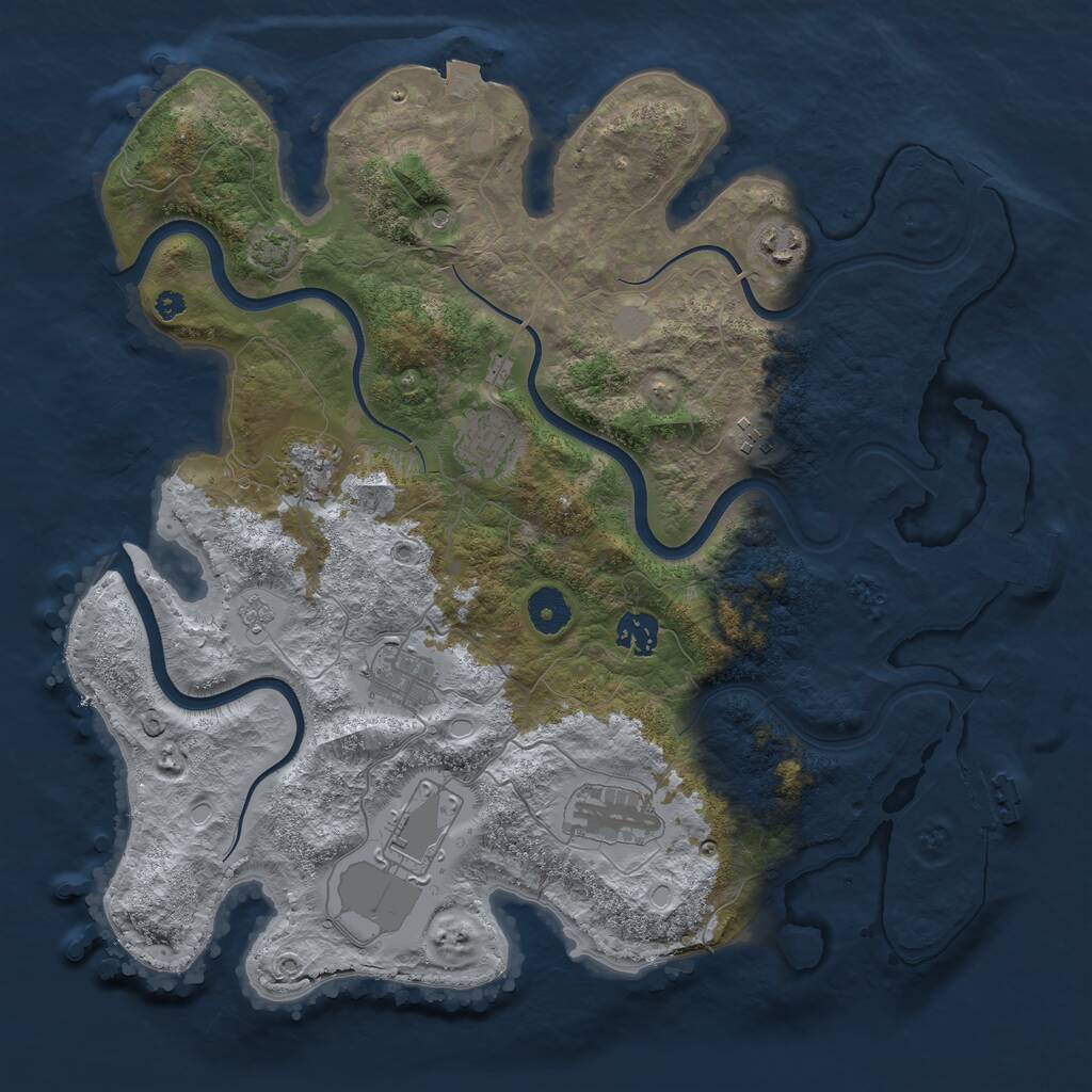 Rust Map: Procedural Map, Size: 3750, Seed: 94, 14 Monuments