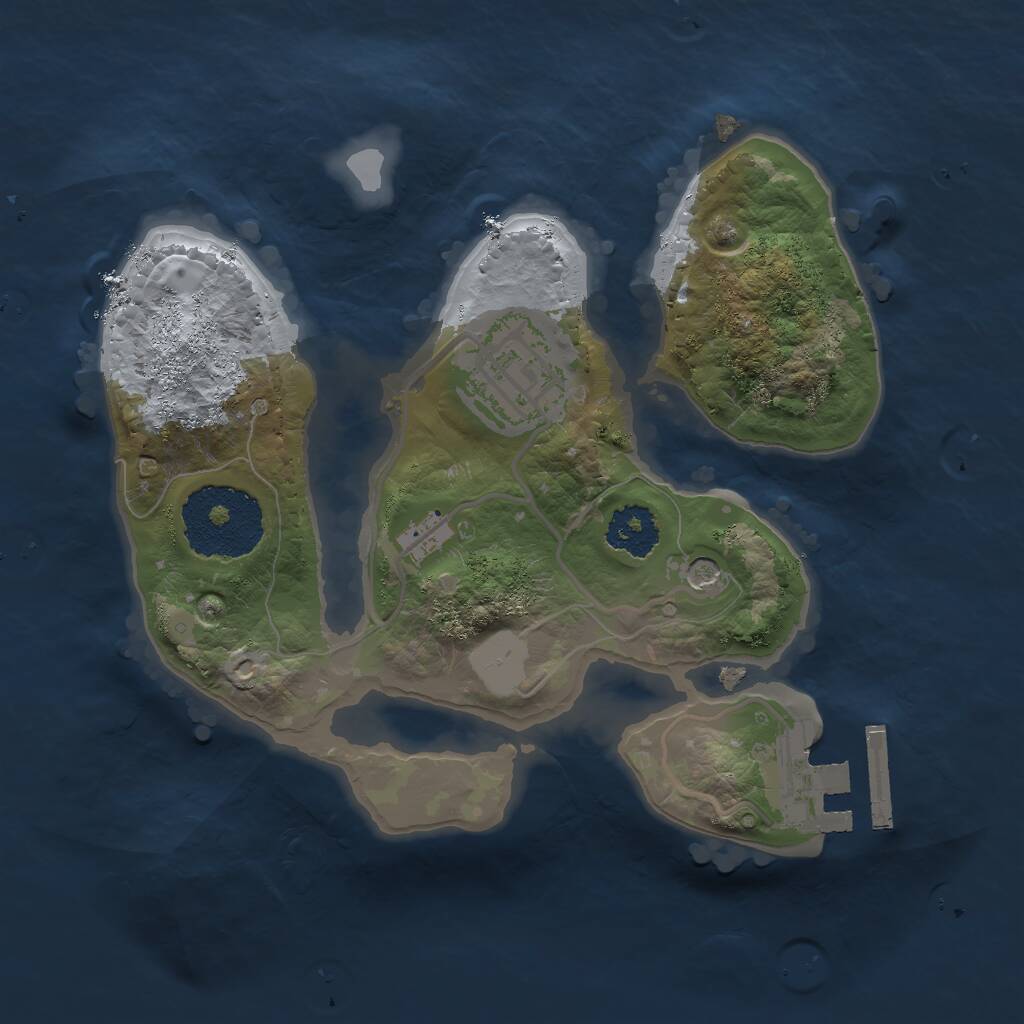 Rust Map: Procedural Map, Size: 2000, Seed: 1289062804, 4 Monuments