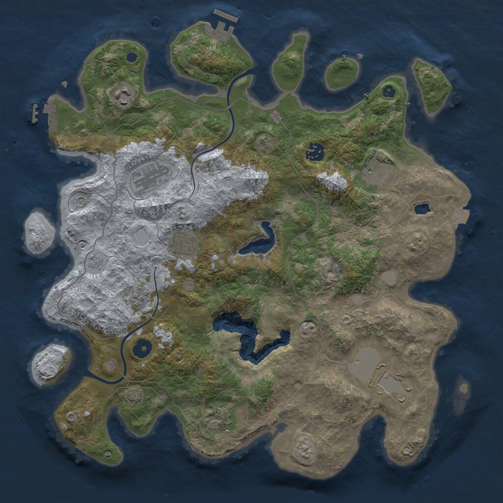 Rust Map: Procedural Map, Size: 4000, Seed: 9678, 14 Monuments