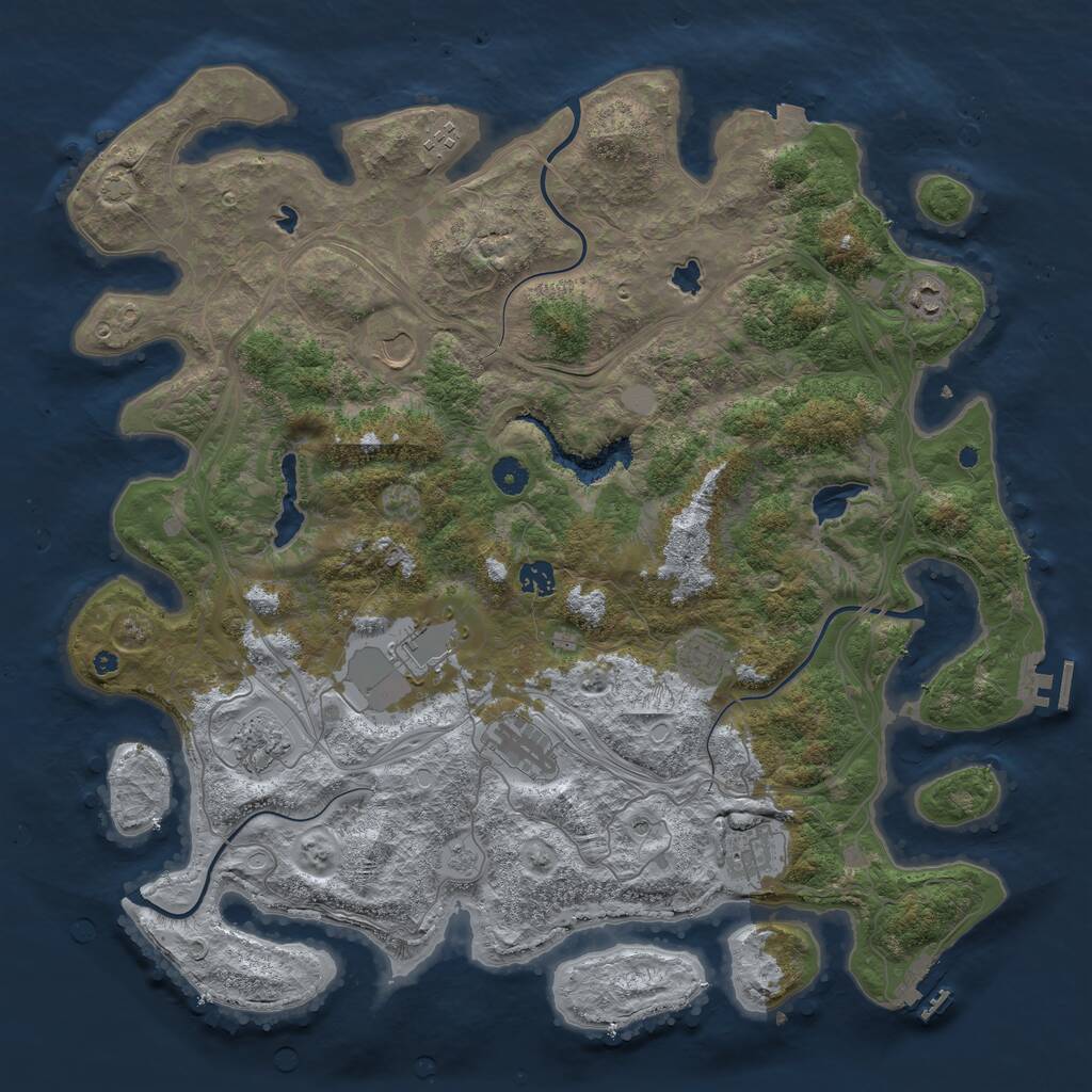 Rust Map: Procedural Map, Size: 4500, Seed: 1445565097, 15 Monuments