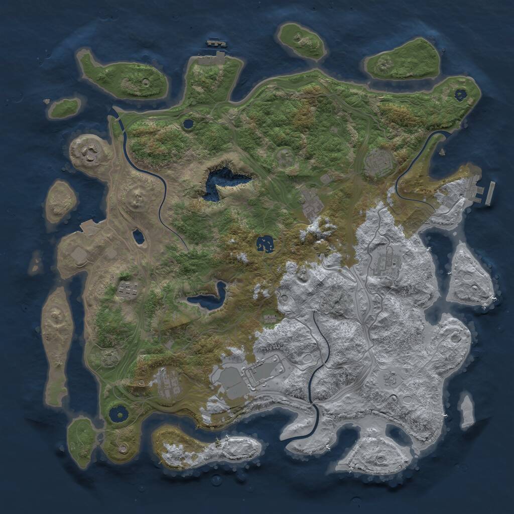 Rust Map: Procedural Map, Size: 4250, Seed: 118219523, 14 Monuments