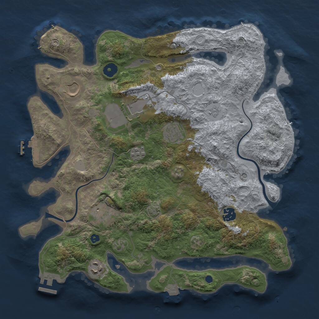 Rust Map: Procedural Map, Size: 3500, Seed: 93509340, 13 Monuments