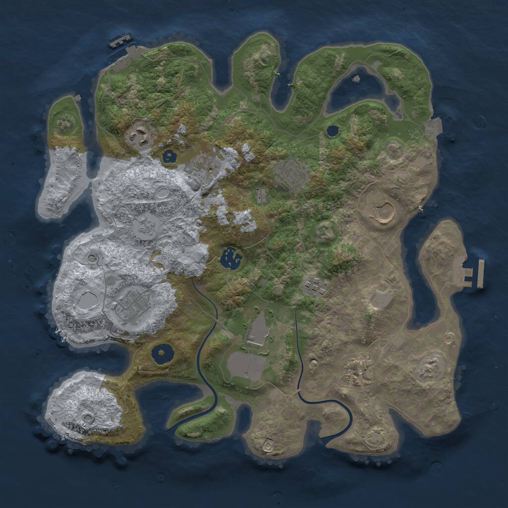 Rust Map: Procedural Map, Size: 3600, Seed: 66, 15 Monuments