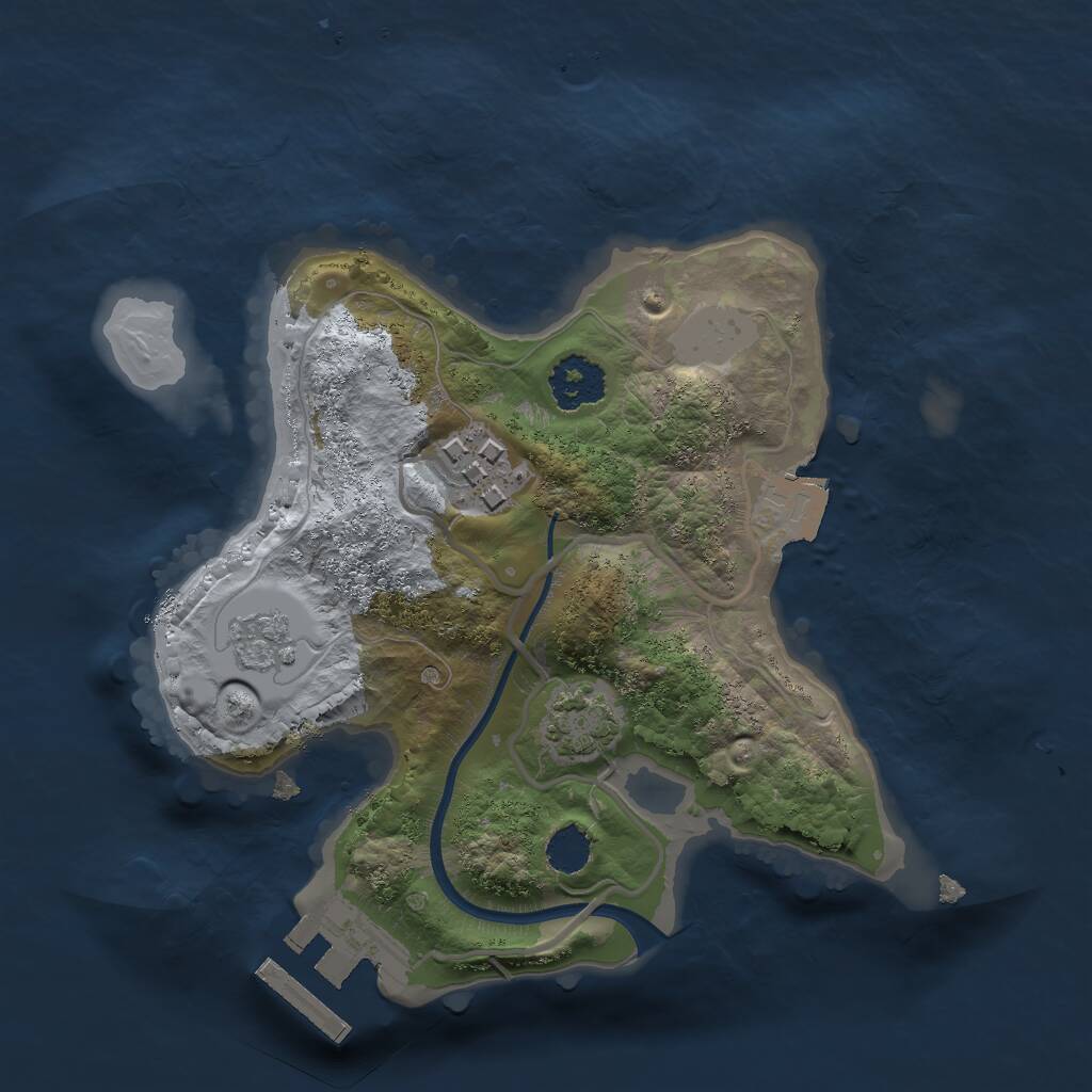 Rust Map: Procedural Map, Size: 2000, Seed: 1317666632, 5 Monuments