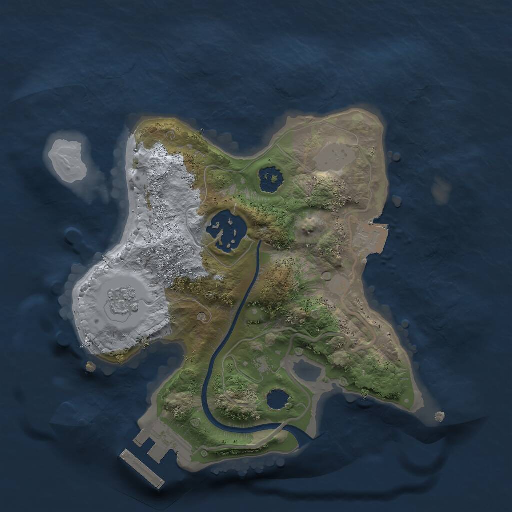 Rust Map: Procedural Map, Size: 2000, Seed: 1317666632, 4 Monuments
