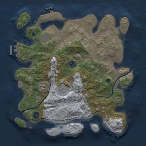 Thumbnail Rust Map: Procedural Map, Size: 3250, Seed: 88088088, 12 Monuments