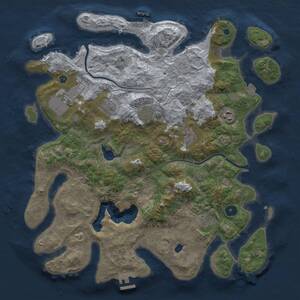 Thumbnail Rust Map: Procedural Map, Size: 4000, Seed: 1713947787, 13 Monuments