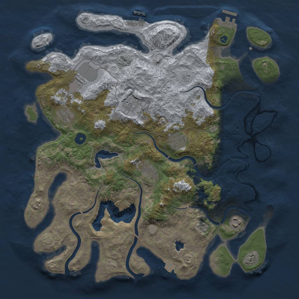 Rust Map: Procedural Map, Size: 4000, Seed: 1713947787, 13 Monuments