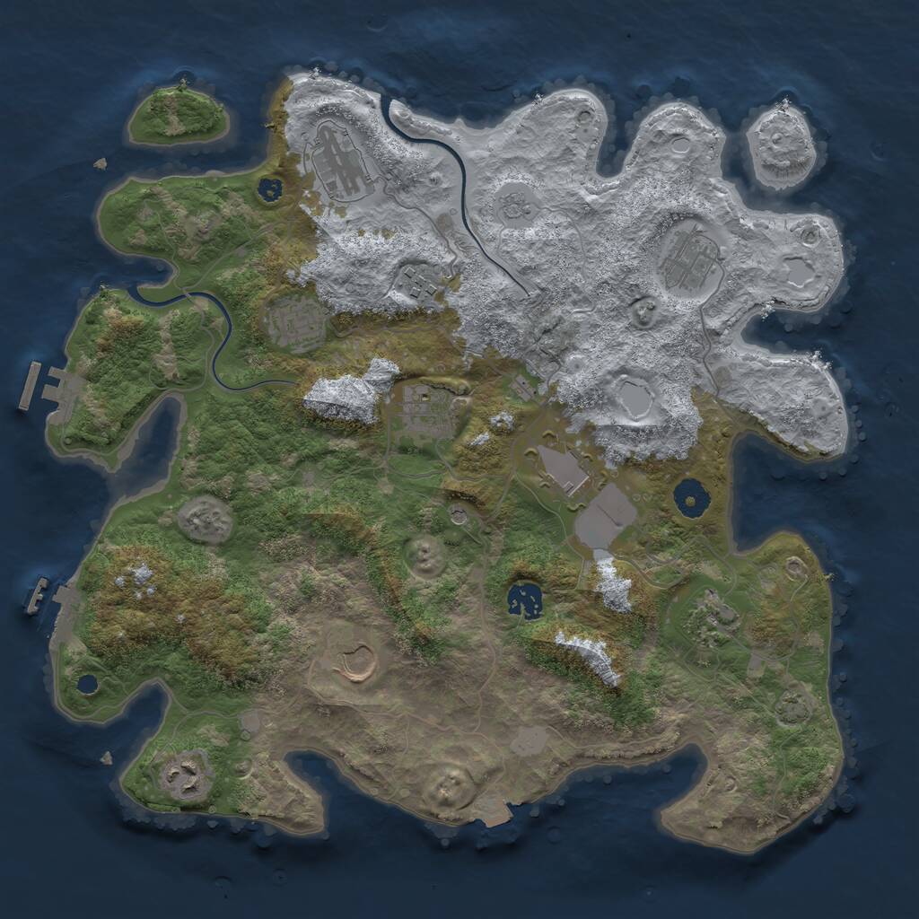 Rust Map: Procedural Map, Size: 3750, Seed: 1579070560, 16 Monuments