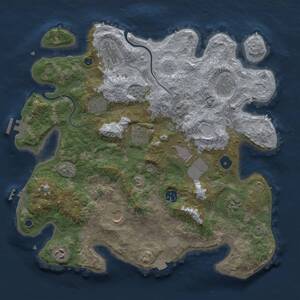 Thumbnail Rust Map: Procedural Map, Size: 3750, Seed: 1579070560, 16 Monuments