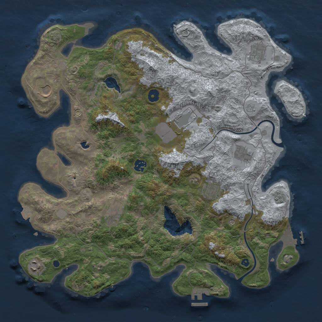 Rust Map: Procedural Map, Size: 4000, Seed: 1615276555, 15 Monuments