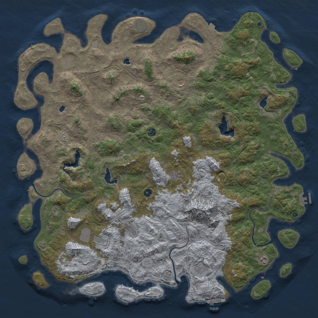 Rust Map: Procedural Map, Size: 6000, Seed: 432373588, 17 Monuments