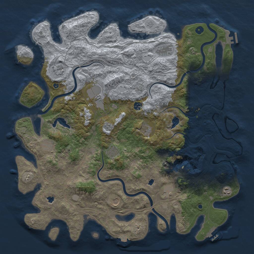 Rust Map: Procedural Map, Size: 4800, Seed: 740586031, 17 Monuments