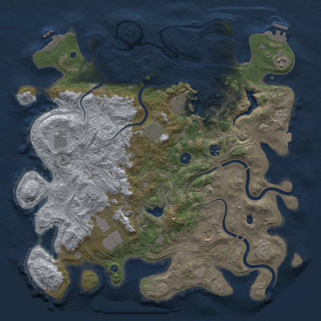 Rust Map: Procedural Map, Size: 4250, Seed: 127412755, 15 Monuments