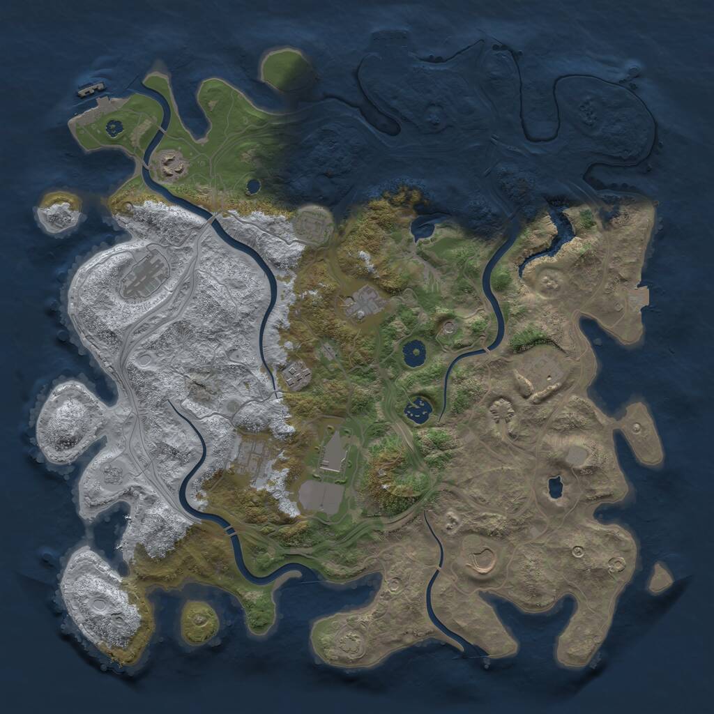 Rust Map: Procedural Map, Size: 4250, Seed: 127412755, 16 Monuments