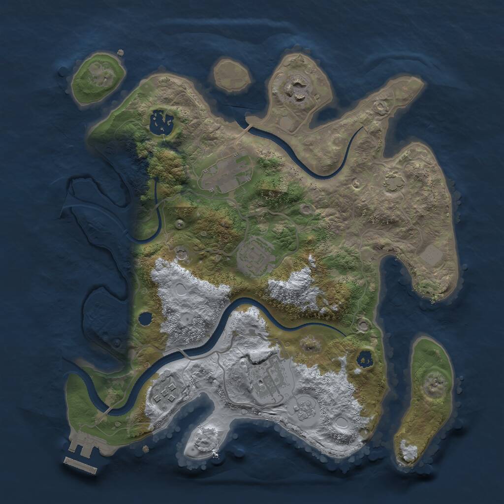 Rust Map: Procedural Map, Size: 3000, Seed: 1064949596, 11 Monuments