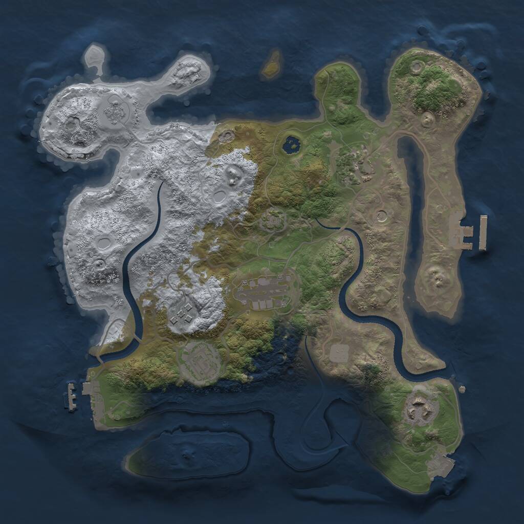 Rust Map: Procedural Map, Size: 3000, Seed: 1889139558, 11 Monuments