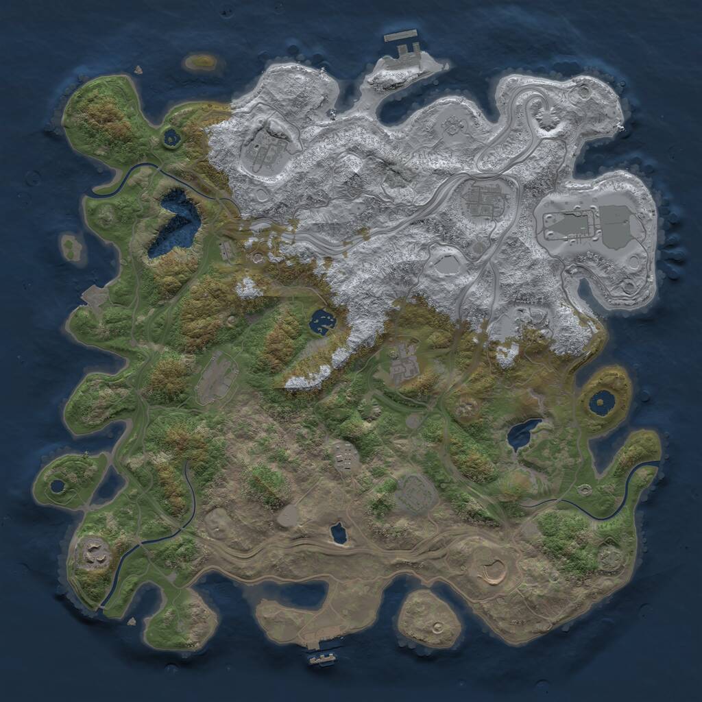 Rust Map: Procedural Map, Size: 4250, Seed: 506144712, 17 Monuments